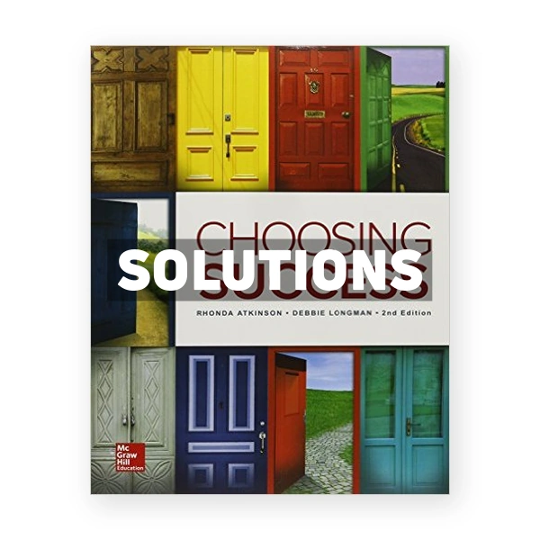 Choosing Success 2nd edition Atkinson Solutions Manual