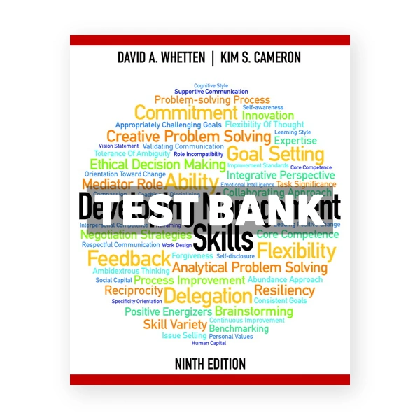 Developing Management Skills 9th edition Whetten Test Bank
