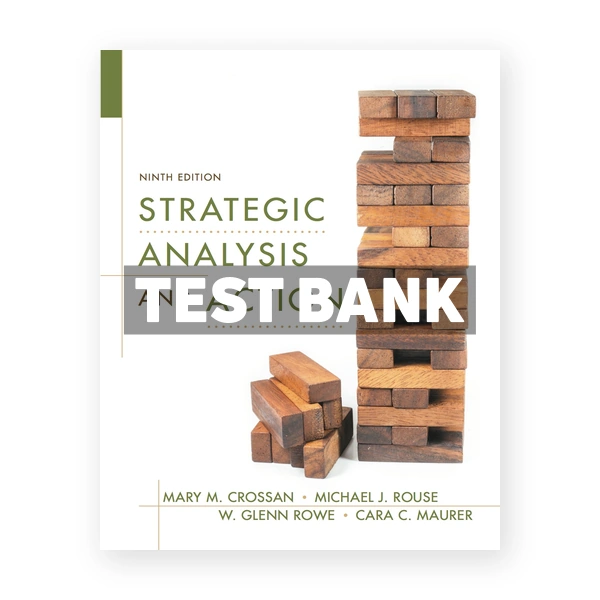 Strategic Analysis and Action (Canadian) 9th edition Crossan Test Bank
