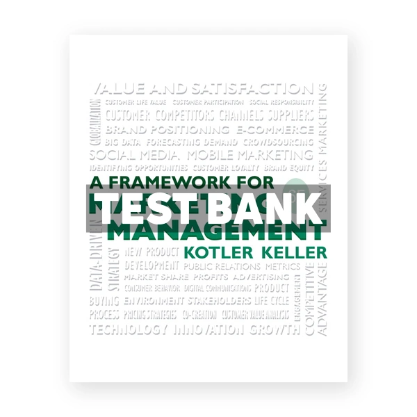Framework for Marketing Management 6th edition Kotler Test Bank