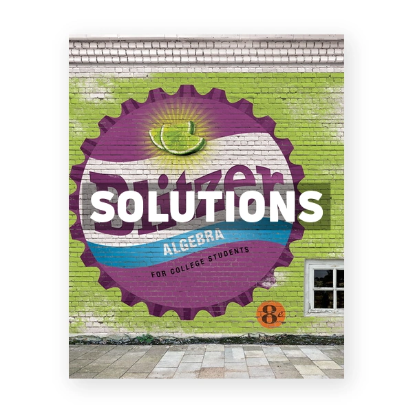 Algebra for College Students 8th edition Blitzer Solutions Manual