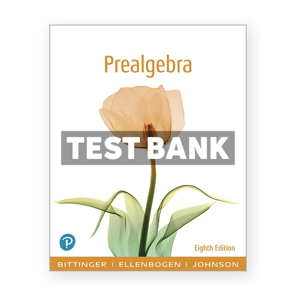 Prealgebra 8th edition Bittinger Test Bank