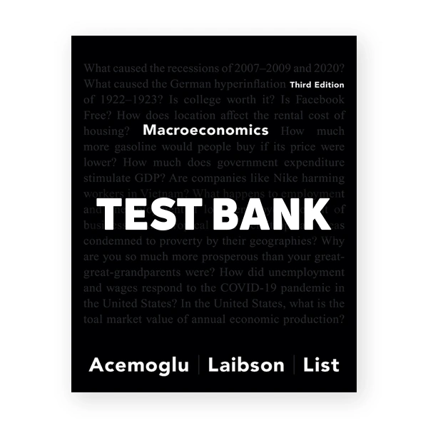 Macroeconomics 3rd edition Acemoglu Test Bank