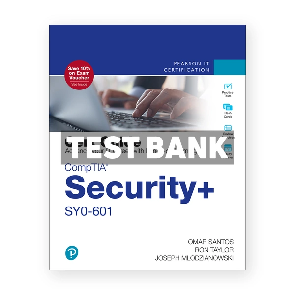 CompTIA Security SY0 601 Cert Guide 5th edition Santos Test Bank