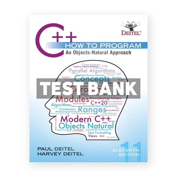 C++ How to Program - An Objects-Natural Approach 11th edition Deitel Test Bank