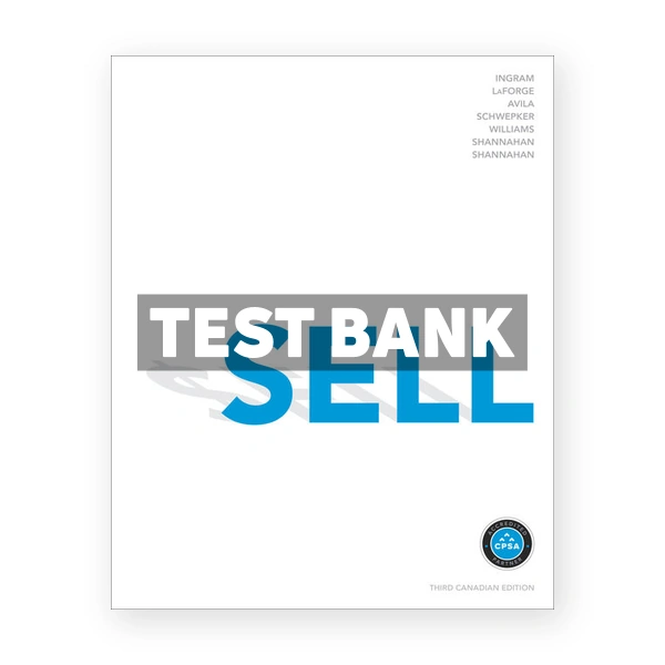 SELL (Canadian) 3rd edition Ingram Test Bank