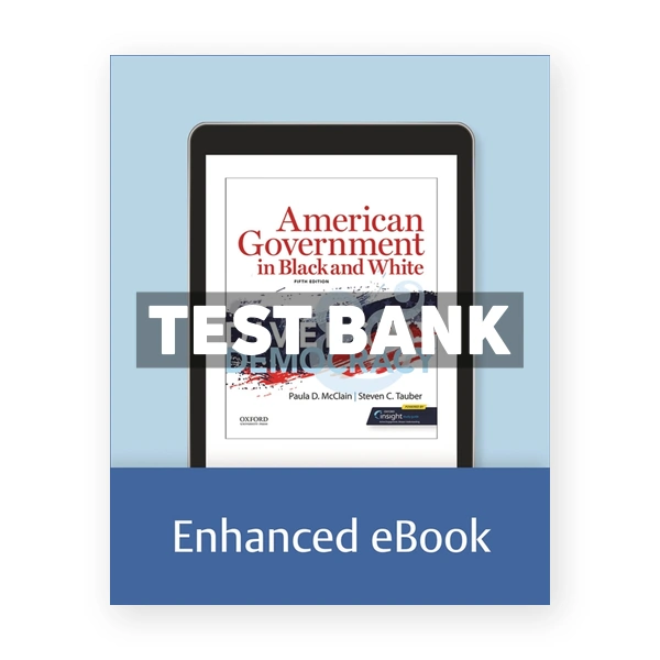 American Government in Black and White - Diversity and Democracy 5th edition McClain Test Bank