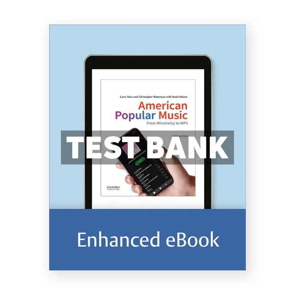 American Popular Music - From Minstrelsy to MP3 6th edition Starr Test Bank