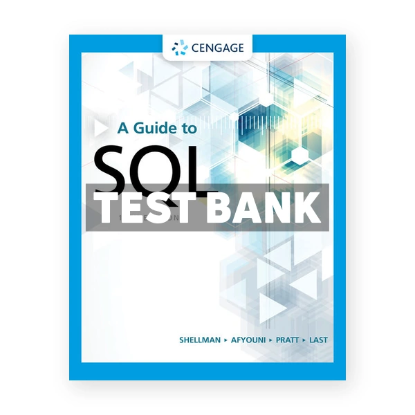 Guide to SQL 10th edition Shellman Test Bank
