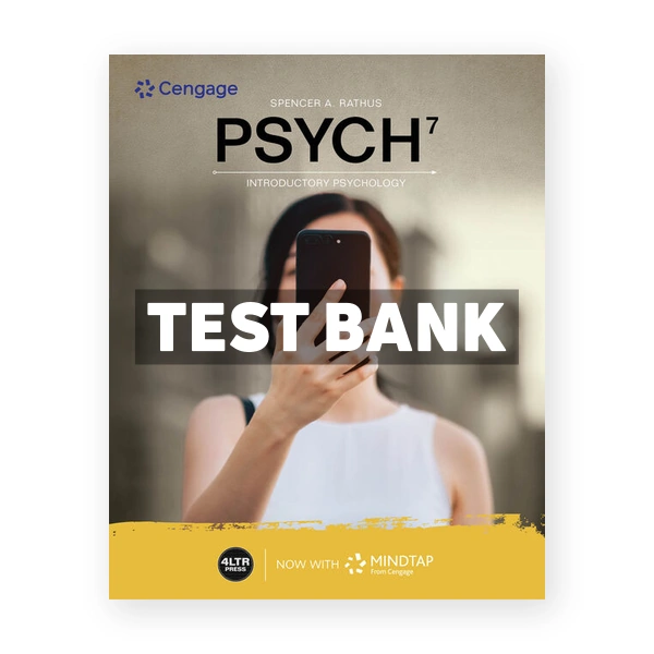 PSYCH 7 7th edition Rathus Test Bank