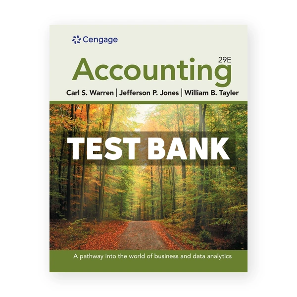 Accounting 29th edition Warren Test Bank