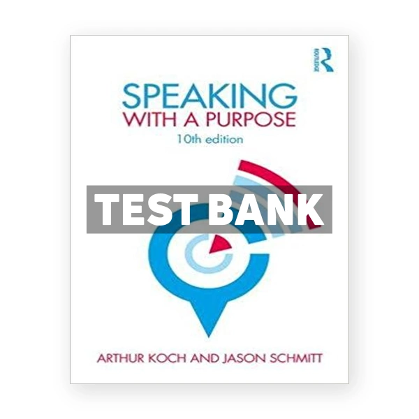 Speaking with a Purpose 10th edition Koch Test Bank