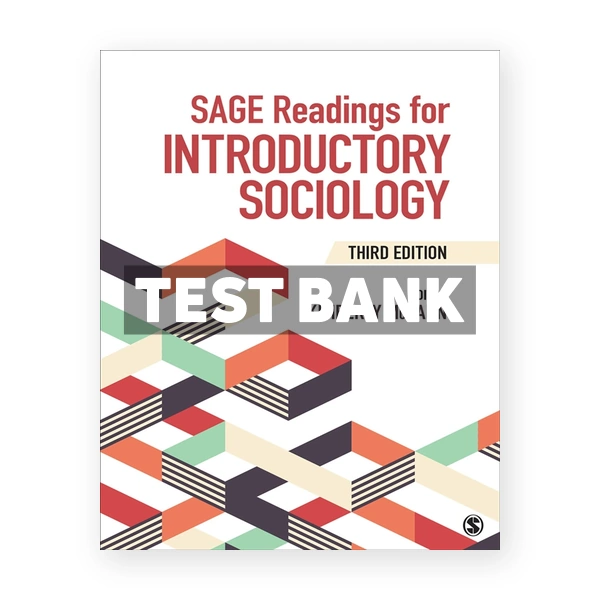 SAGE Readings for Introductory Sociology 3rd edition McGann Test Bank