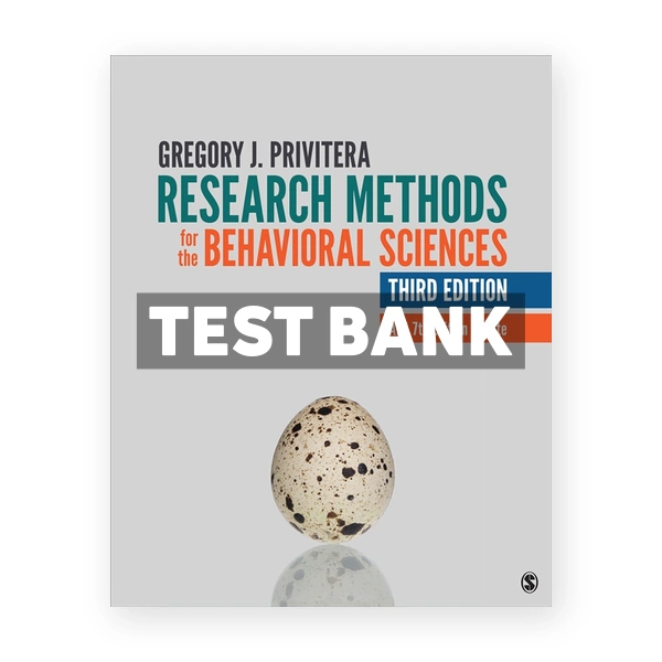 Research Methods for the Behavioral Sciences 3rd edition Privitera Test Bank