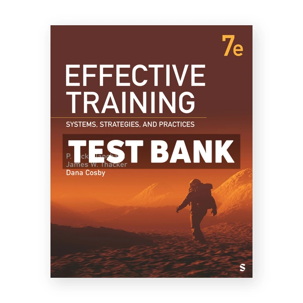 Effective Training 7th edition Blanchard Test Bank