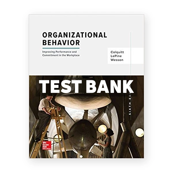 Organizational Behavior Improving Performance and Commitment in the Workplace 6th edition Colquitt Test Bank