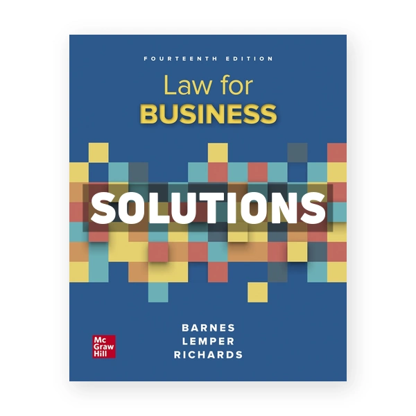 Law for Business 14th edition Barnes Solutions Manual