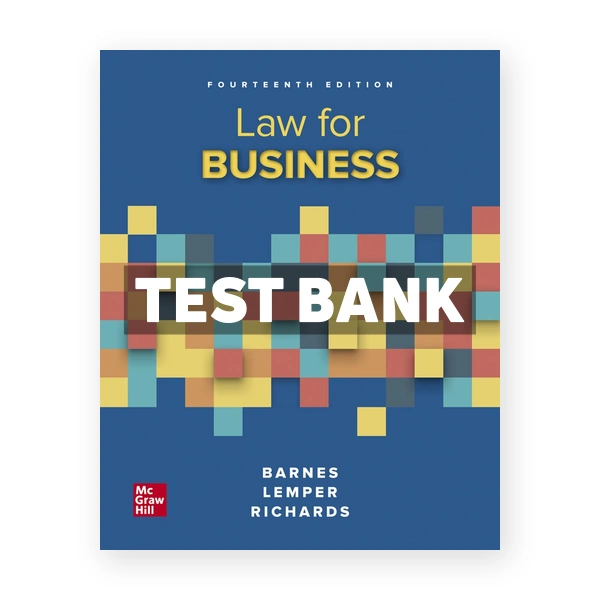 Law for Business 14th edition Barnes Test Bank