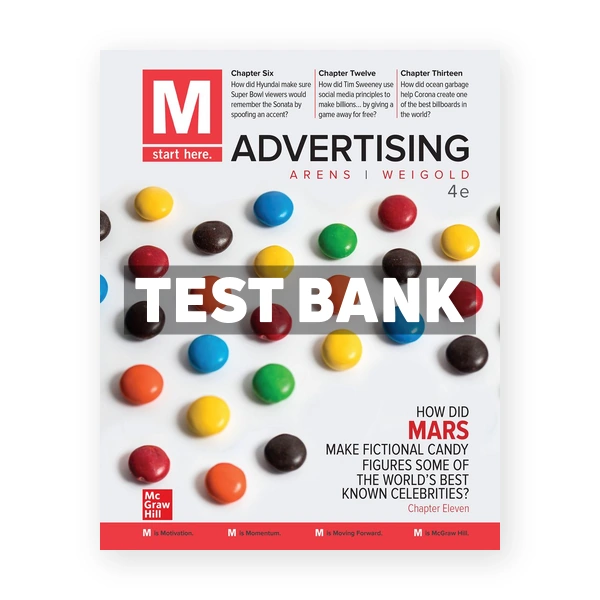 M Advertising 4th edition Arens Test Bank