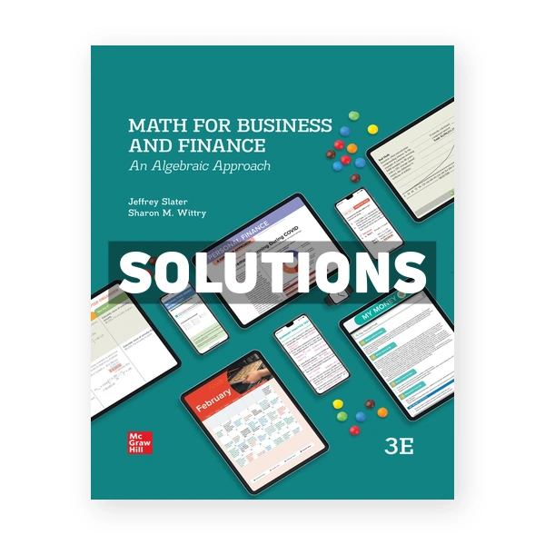 Math For Business and Finance 3rd edition Slater Solutions Manual