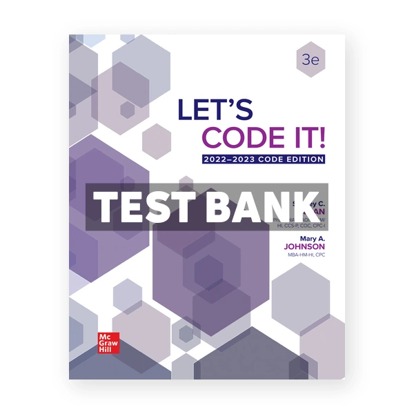 Lets Code It! 2022 2023 Code Edition 3rd edition Safian Test Bank