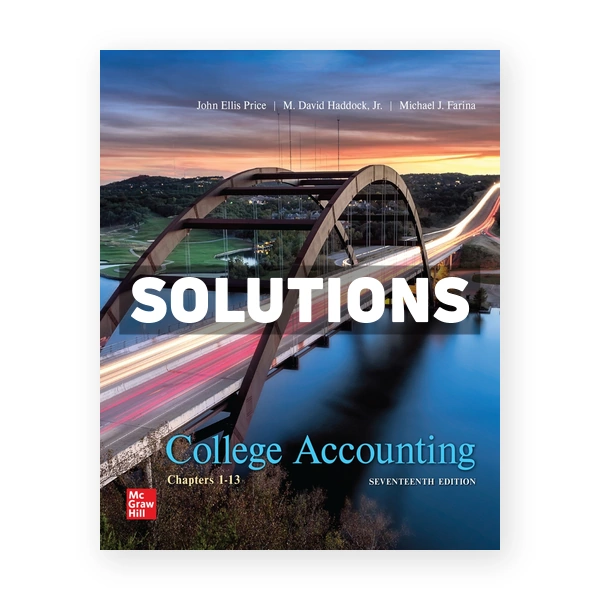 College Accounting 17th edition Price Solutions Manual