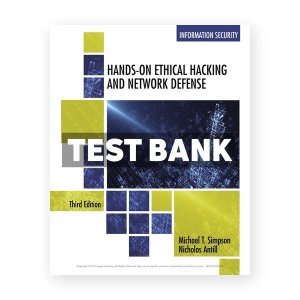 Hands-On Ethical Hacking and Network Defense 3rd edition Simpson Test Bank