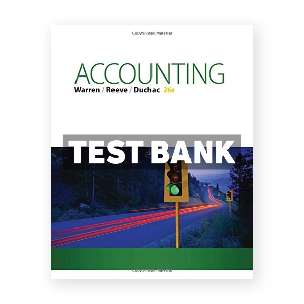 Accounting 26th edition Warren Test Bank