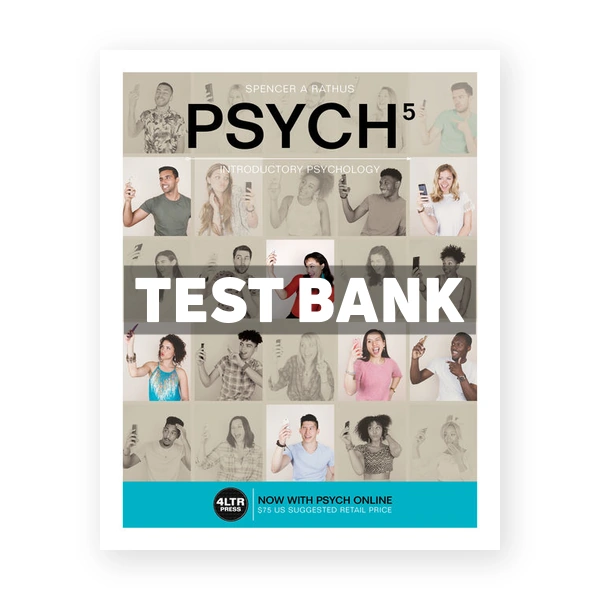 PSYCH 5 Introductory Psychology 5th edition Rathus Test Bank