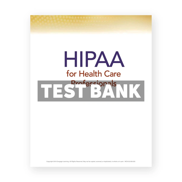HIPAA for Health Care Professionals 2nd edition Krager Test Bank