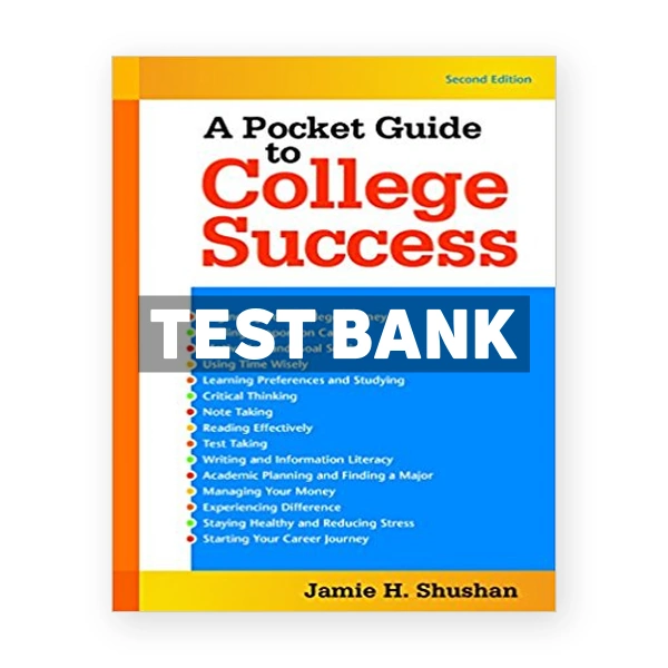 Pocket Guide to College Success 2nd edition Shushan Test Bank