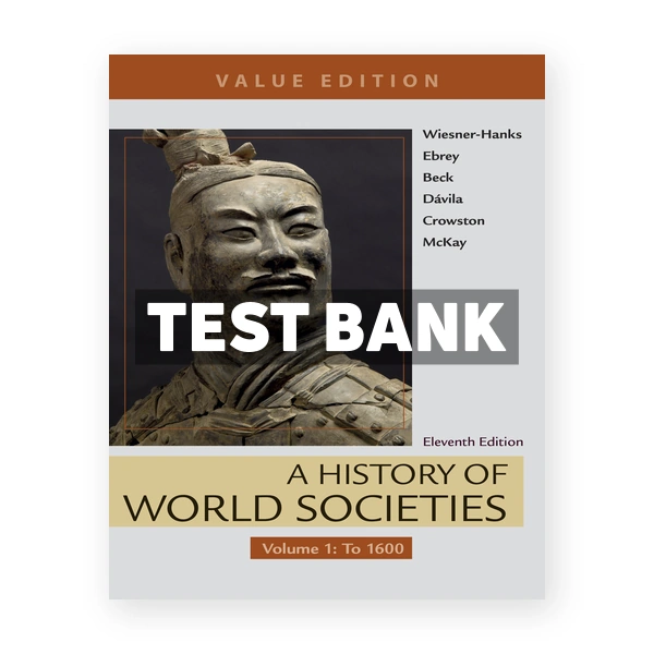 History of World Societies Value Edition Volume 1 To 1600 11th edition Wiesner Hanks Test Bank