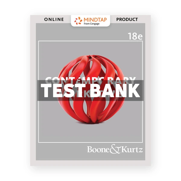 Contemporary Marketing 18th edition Boone Test Bank