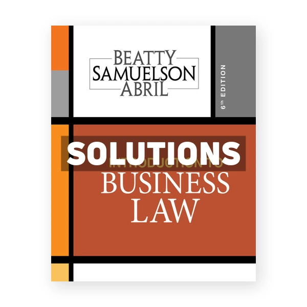 Introduction to Business Law 6th edition Beatty Solutions Manual