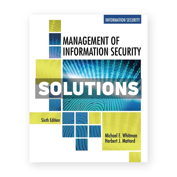 Management of Information Security 6th edition Whitman Solutions Manual