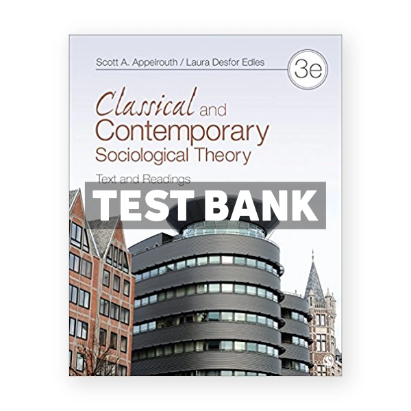 Classical and Contemporary Sociological Theory Text and Readings 3rd edition Appelrouth Test Bank