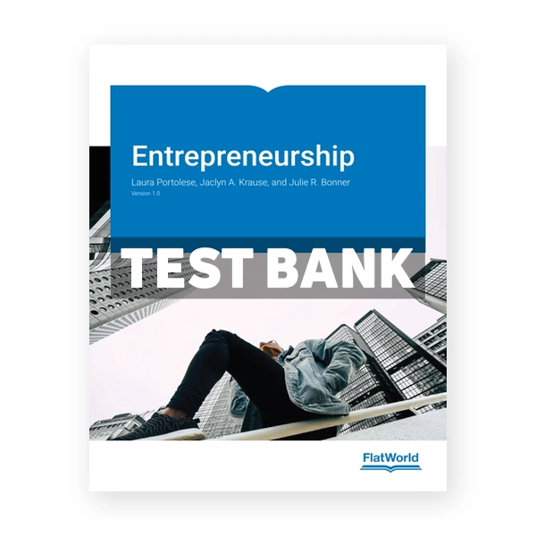 Entrepreneurship Version 1 1st edition Portolese Test Bank