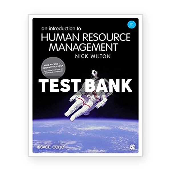 Introduction to Human Resource Management 3rd edition Wilton Test Bank