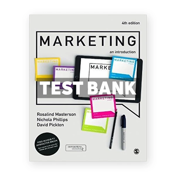 Marketing An Introduction 4th edition Masterson Test Bank