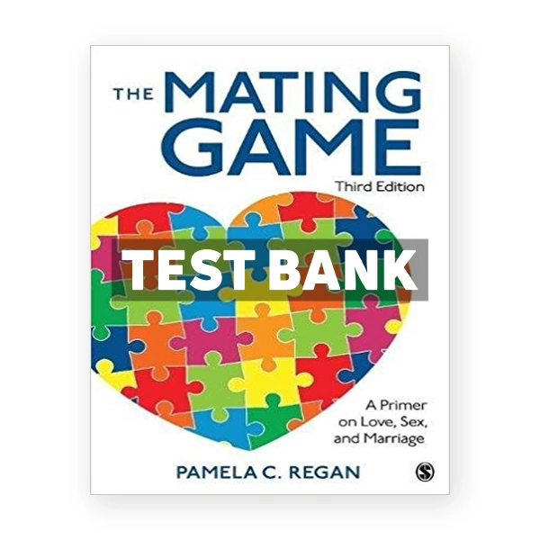 Mating Game A Primer on Love Sex and Marriage 3rd edition Regan Test Bank