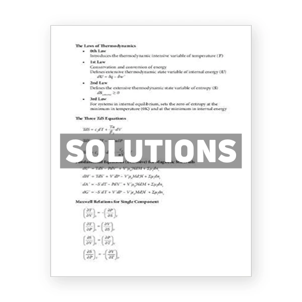 Introduction to the Thermodynamics of Materials 6th edition Gaskell Solutions Manual