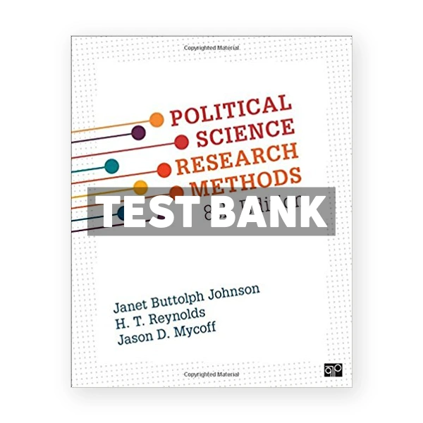 Political Science Research Methods 8th edition Johnson Test Bank
