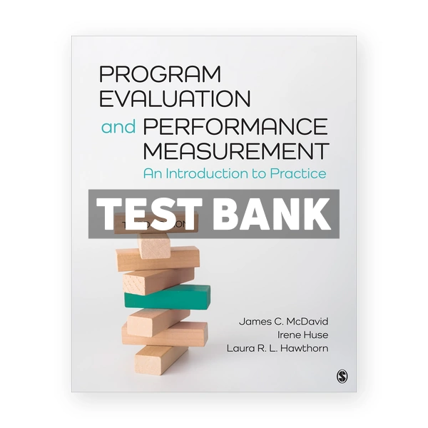 Program Evaluation and Performance Measurement An Introduction to Practice 3rd edition McDavid Test Bank
