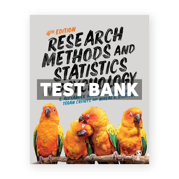 Research Methods and Statistics in Psychology 4th edition Haslam Test Bank