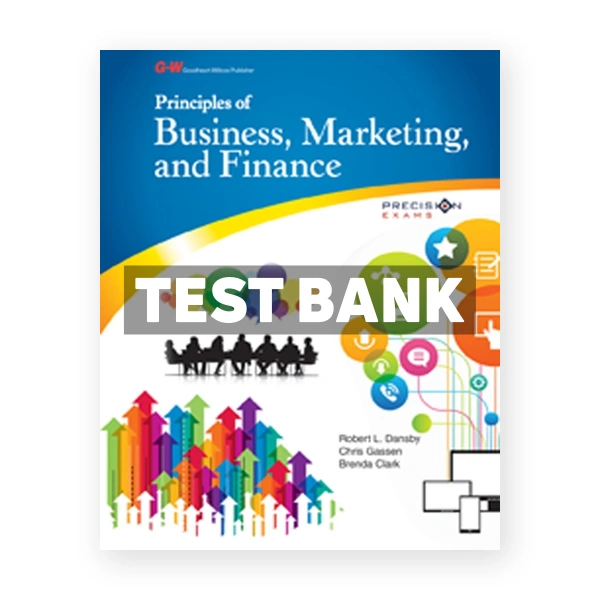 Principles of Business Marketing and Finance 1st edition Dansby Test Bank