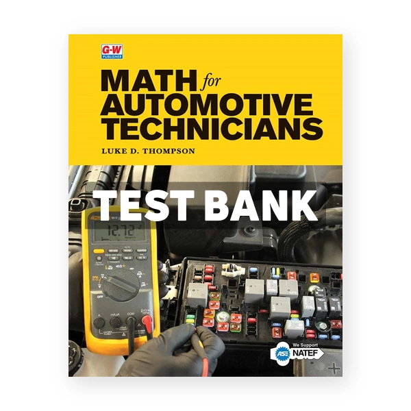 Math for Automotive Technicians 1st edition Thompson Test Bank