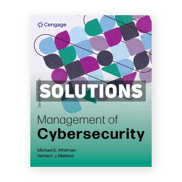 Management of Cybersecurity 7th edition Whitman Solutions Manual