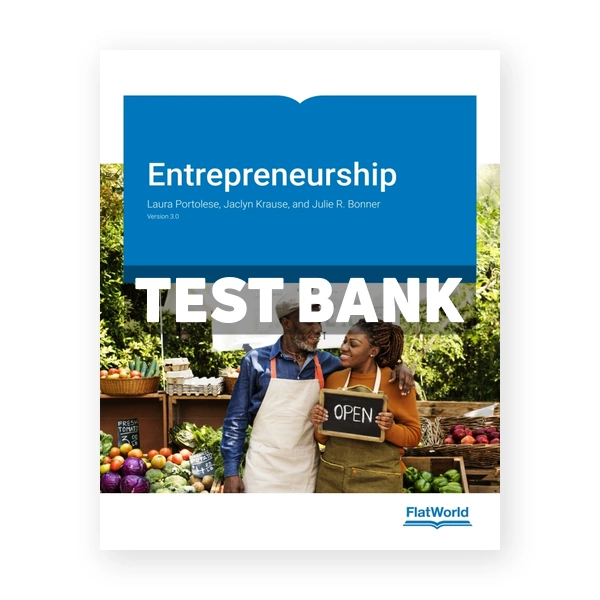 Entrepreneurship v3 1st edition Portolese Test Bank